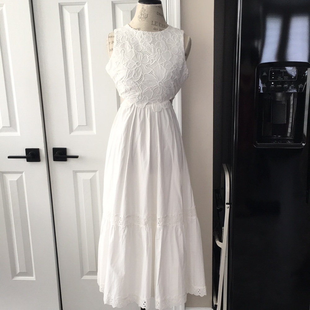 Able Classic White Lace Bodice Maxi Dress